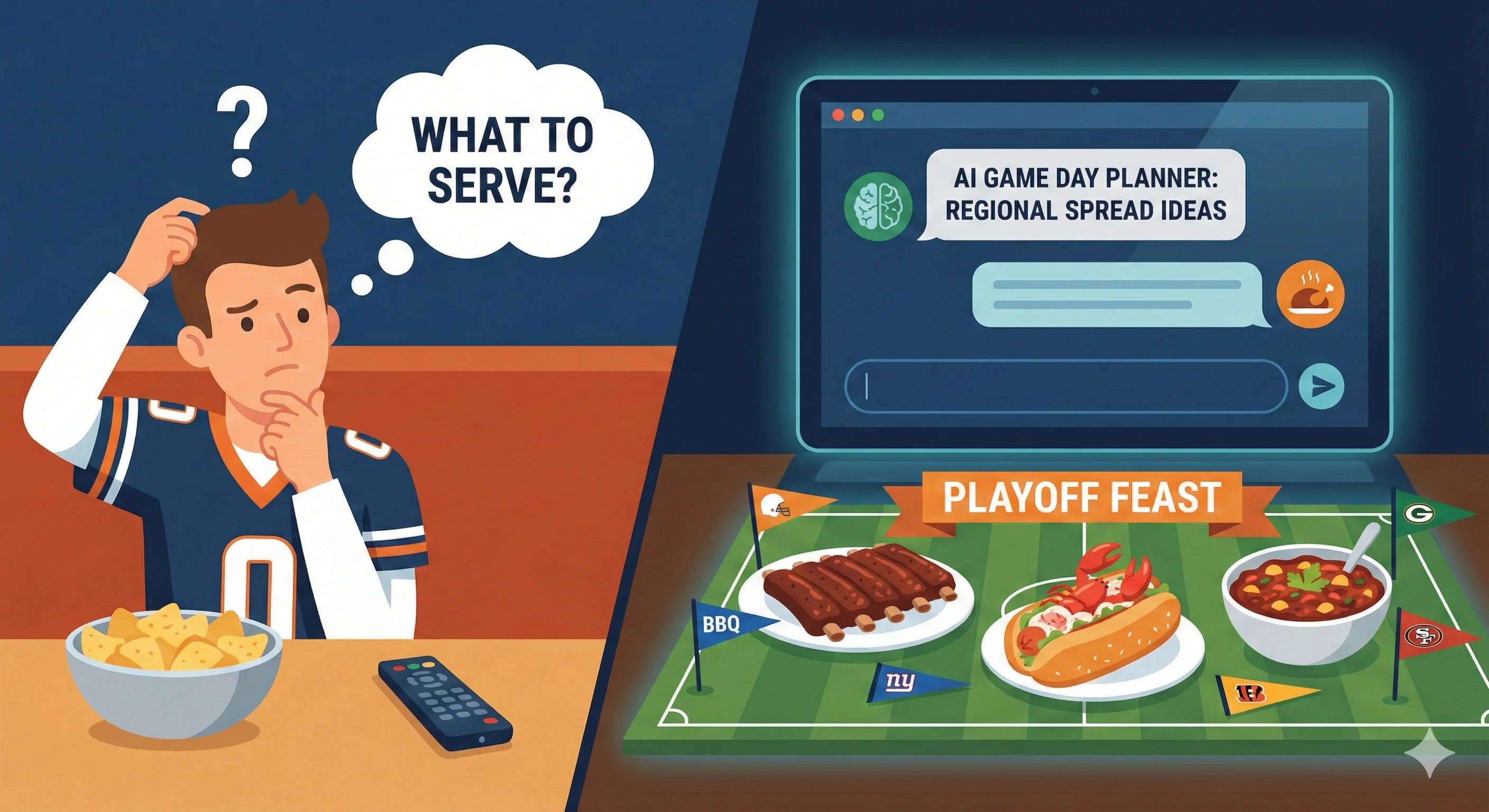 Game Day Eats: Using AI to Plan the Perfect Playoff Spread
